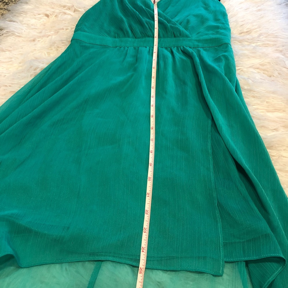 Bebe green high low halter dress, hi lo dress - Picture 6 of 7